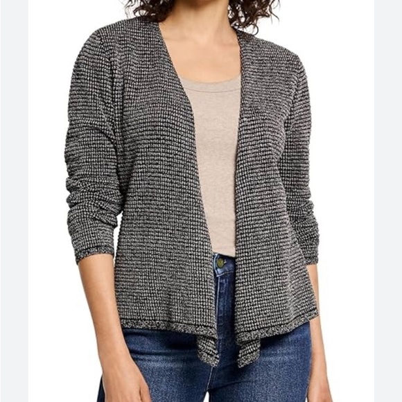 Nic & Zoe Knit Cardigan Sweater black white New size small - Picture 1 of 16